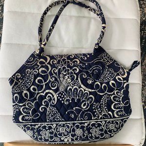 Vera Bradley Angle Tote Twirly Birds Navy